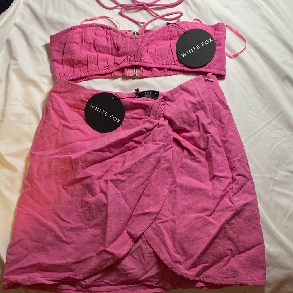 NWT white fox boutique sunset views set hot pink